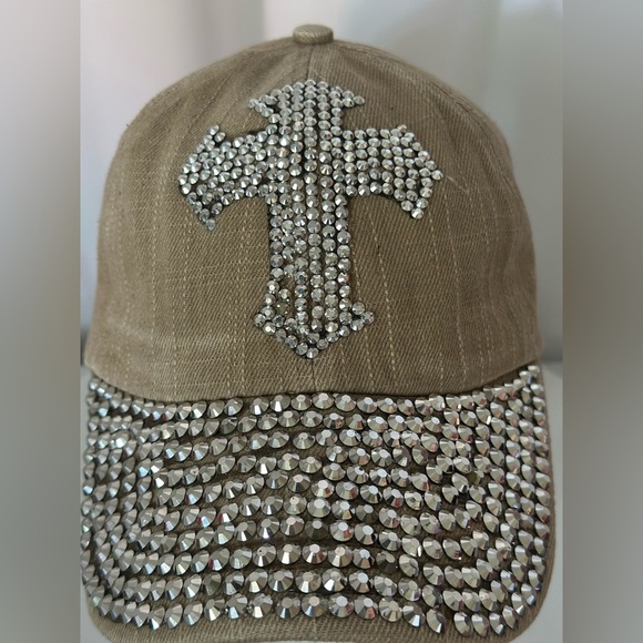Something Special Brown Rhinestone Embellished Women's Baseball Hat (896) - Picture 7 of 8